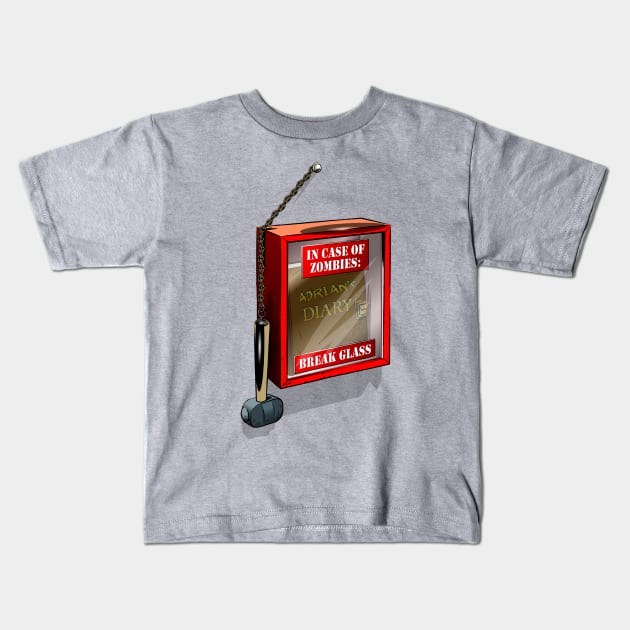 Adrian's Undead Diary in Case of Emergency Kids T-Shirt by chrisphilbrook